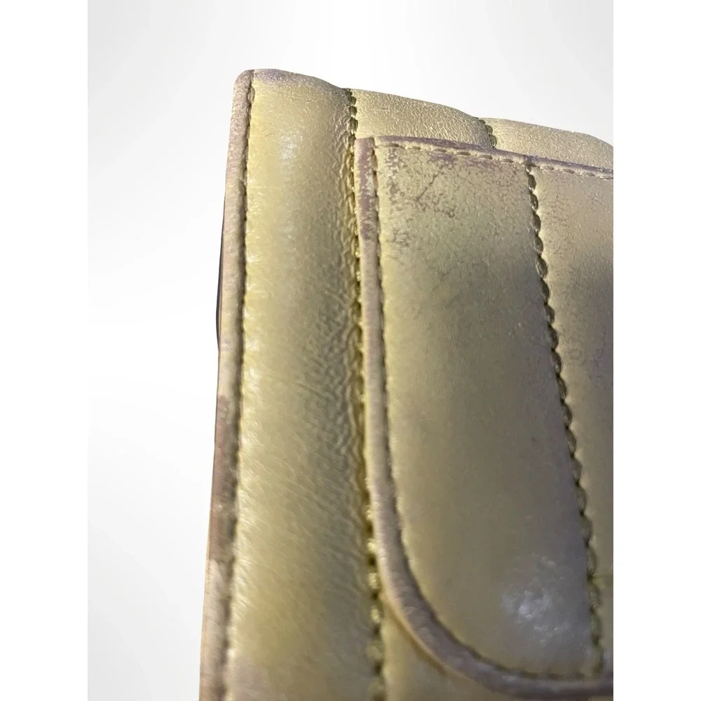 Tory Burch Kira Quilted Leather Envelope Wallet Pale Yellow Gold Hardware